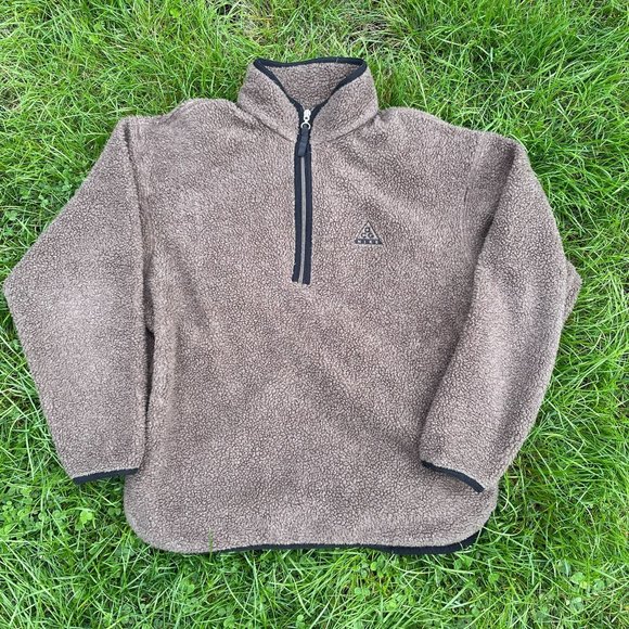 Nike Other - SOLD — Vintage 90s Nike ACG Fleece Sweatshirt Half Zip Brown